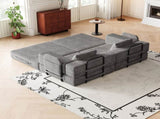 72.4 inch convertible sofa bed, corduroy fabric sofa with two side storage pockets and two cushions, W3505P355571