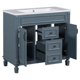 ZNTS 36'' Bathroom Vanity with Top Sink, Modern Bathroom Storage Cabinet with 2 Soft Closing Doors and 2 97413258