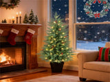 2 Pcs 4FT LED Trees Christmas with Timer and 15 Red Berry Clusters, Easy Assembl 70213027