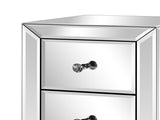 3-Drawer Mirrored Bedside Table MDF Cabinet with Mirrored Drawers Silver 12480391