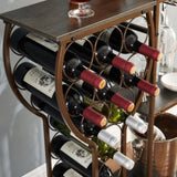 ZNTS Grey 11 Bottle Wine Bakers Rack, 5 Tier Freestanding Wine Rack with Hanging Wine Glass Holder and W2167P166193