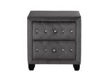 Modern Style Crystal Tufted 2-Drawer Nightstand Upholstered with Velvet Fabric Made with Wood in 733569388264