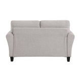 ZNTS Modern Transitional Sand Hued Textured Fabric Upholstered 1pc Loveseat Attached Cushion Living Room B01156549