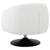 Beige and Matte Black Upholstered Swivel Accent Chair B062P145618