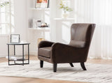 28"W PU High Back Accent Chair, Upholstered Armchair for Living Room, Retro Wingback Arm Chair W3188P397139