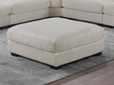 Living Room Furniture Ottoman Beige Wide-Welt Corduroy 1pc Soft Cushion Cocktail Ottoman Wood Legs B011P182989