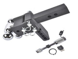 Adjustable Trailer Hitch Fits 2" Receiver Tri-Ball 5" Drop 10K GTW with Lock 76943537