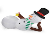 9.8 FT Lighted Christmas Inflatable Decoration, Large Inflatable Lying Snowman, Funny Blow Up Yard 62074285