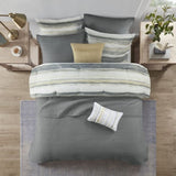 8 Piece Printed Seersucker Comforter and Quilt Set Collection Yellow Full/Queen B03597254