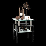 1-Piece Modern Tempered Glass Tea Table Coffee Table End Table, Square Table for Living Room, W241104199