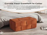 Ottoman Foot Rest Soft and Comfortable Ottoman Square Corduroy Woven Design Sofa Stool Brown W3851P453274