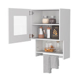 Sunriver Corner Shelf with Cabinet, 3-Tier Shelf, Metal Handles B128P148813