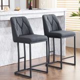 Set of 2,Modern Upholstered Bar Stool with Button-Tufted Backrest, Counter Height Chair with Sturdy W1901P225272