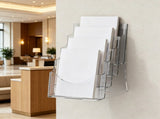 4-Tier Acrylic Brochure Holder 8.5 x 11 Inch, Clear Plastic Literature Display Stand with Removable 97573152