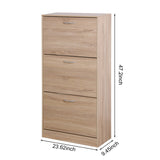 3-Drawer Shoe Storage Cabinet, 3-Tier Wood Shoe Rack Storage Organizer for Entryway 20832487