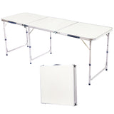 180 x 60 x 70cm Aluminum Alloy Folding Table White 32519857