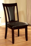 ZNTS Contemporary Set of 2 Side Chairs Dark Cherry And Espresso Solid wood Chair Padded Leatherette B01182194