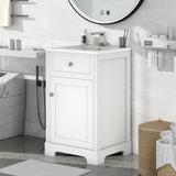 ZNTS 20" Bathroom Vanity with Sink, Bathroom Cabinet with Soft Closing Door, Storage Rack and Adjustable 41060503