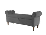 Multifunctional Storage Rectangular Sofa Stool- Gray 12224347