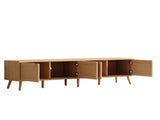 70inch Modern TV Stand with Rattan Doors for TVs up to 80", Media Console with Storage Space & Cable 42043757