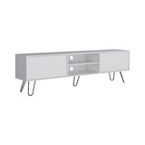 Vassel TV Stand, Entertainment Unit with Hinged Drawers and Hairpin Legs B200P173211