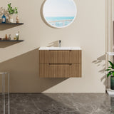 30" Wall Mounted Bathroom Vanity with Sink Floating Bathroom Cabinet, Soft-Close System,2 Extra Big D163096362