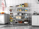 5 Tier 6000lbs Heavy Duty Adjustable Storage Rack Metal Shelf Wire Shelving Unit with Wheels & Shelf W155083057