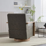 30.3"W Swivel Modern Upholstered Accent Chair with Solid Wood Armrests and 360 Degree Comfy Lounge W1298P246437