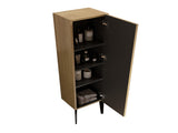 Emilia-14S Striped Matt Black Bathroom Side Cabinet, Freestanding Storage Cabinet for Modern W1865P284118