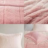 King/Cal King Ombre Shaggy Long Fur Comforter Mini Set B03595980