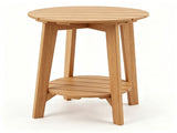 2-Tier Eucalyptus Wood Patio Side Table, Rustic Slatted Outdoor End Table with Bottom Storage Shelf, 10985812