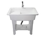 White Freestanding Plastic Utility Sinks Utility Sink Laundry Tub Outdoor Sink Drop in Deep Sink Kit 86053060
