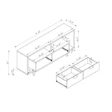 Modern TV Stand with Two Shelves and Two Drawers - White B107131410