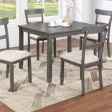 Classic Stylish Gray Natural Finish 5pc Dining Set Kitchen Dinette Wooden Top Table and Chairs B011P149000