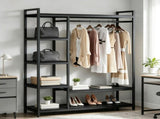 Freestanding Wardrobe Organizer with 6 Shelves & Hanging Rod 39375687