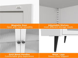 73'' Corner Cabinet, Metal Storage Cabinet with Doors and Adjustable Shelves, Corner Organizer W3387P450849