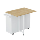 Multi-Functional Kitchen Island Cart with 2 Door Cabinet and Two Drawers,Spice Rack, Towel Holder, W757139001