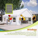 20x20 FT Party Tent with 2 Storage Bags & Removable Sidewalls, Outdoor Canopy Gazebo for Carport 09080861