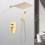10 inch Shower Head Bathroom Luxury Rain Mixer Shower Complete Combo Set Wall Mounted TH6001BG