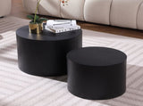 MDF with ash/oak/walnut veneer side table/coffee table/end table/nesting table set of 2 for living W87640121
