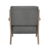 Modern Tufted Back Accent Chair 1pc Dark Gray Upholstery Antique Finish Solid Rubberwood Unique B011P182497
