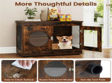 2-in-1 Dog Crate End Table - Rustic Brown, 88lbs Capacity, Farmhouse Style, 32.5"x18.5"x23.5" 48731244