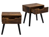 Set of 2 Mid Century Wood Side Table, End Table with 1 Storage Drawer, Nightstand for Bedroom Living W2181P144024