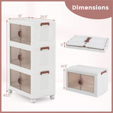 Stackable Storage Boxes Bins with Lockable Casters 25.5" x 16 x 43.5 12927087