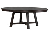 Farmhouse Round Extendable Dining Table with 16" Leaf Wood Kitchen Table 39854216