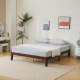 ZNTS Basic bed frame Painted pine wood Brown Full 189*136*30.5cm Wooden bed Single bed 36038766