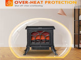 Electric Fireplace Freestanding Fireplace Stove with Realistic Logs 14.75"x9"x17.25" Black 07467903