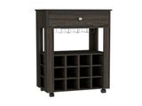 DEPOT E-SHOP Margh Bar Cart Drawer, Carbon Espresso B097133084