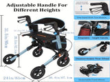 Rollator Walker for Seniors, Lightweight Foldable All Terrain Rolling Walker with seat, Aluminum W3952P384261