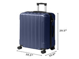 ABS Trolley Case 20in 24in 28in 3PCS Suitcase Set Vertical Striped Frosted Case Suitcase Navy Blue 72068211